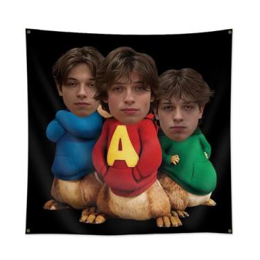 Imagem de Tapeçaria Sturniolos Triplets Flag Art Anime 90x90cm Poliéster - yiwei