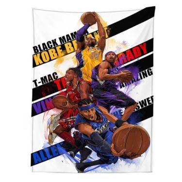 Imagem de Tapeçaria Kobe Bryant Anime Mangá Design 100x70cm Poliéster - Yiweisai