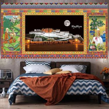 Imagem de Tapeçaria estilo tibetano Potala Palace Wall 150x75cm Microfabric - yi