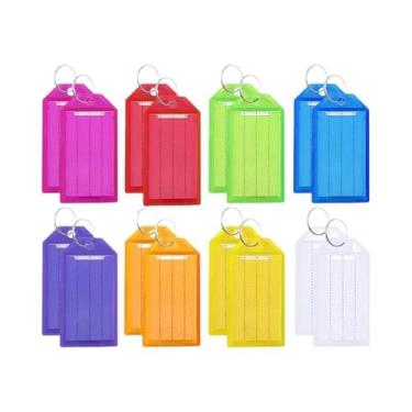 Imagem de Etiquetas De Chaveiro Plásticas Coloridas Com Marcação Dupla Face, 10,