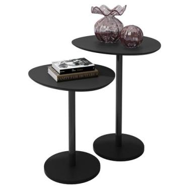 Imagem de Conjunto mesa lateral vitta cor:preto - LH MÓVEIS, PRETO