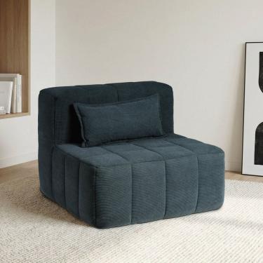 Imagem de Poltrona Modular de Espuma Easybox Cabecasa Madeiraoriginals Cotelê Verde Escuro