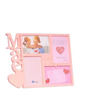 Imagem de Porta-Retrato Mural Plástico Mãe 4 Fotos 10x15 - Sutt