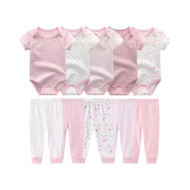 Imagem de Conjunto De Roupa De Algodão Para Bebê Recém-Nascido 10 Peças Moda Qua