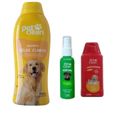 Imagem de Kit POP Pet Clean Shampoo + Perfume + Condicionador Pet Cães, Pelos Cl