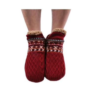 Imagem de Meias Curtas Masculinas De Inverno Quentes Antiderrapantes Forradas Pa