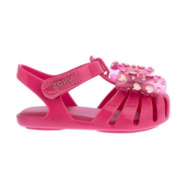 Imagem de Sandália Feminina Infantil Zaxynina Preciosa Baby Com Laço -, Pink, 25