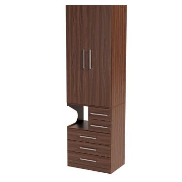 Imagem de Guarda Roupa com Mesa de Cabeceira 1224 Direito 2 Portas de Bater 3 Gavetas San Remo Móveis Ilan