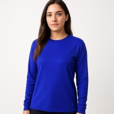 Imagem de Camiseta Manga Longa Feminina UV Azul Fera Print-Feminino