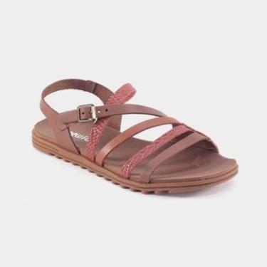 Imagem de Sandalia Feminina New Face Couro Natural Vegetal Confort 23928-Feminino