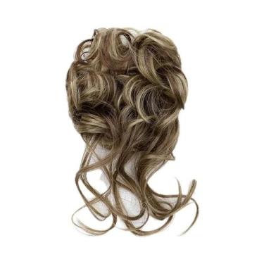 Imagem de Peruca De Coque Sintético Preto E Marrom Para Mulheres Com Elástico De