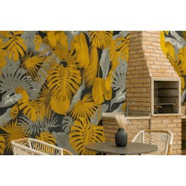 Imagem de Papel De Parede Vinilico Folhagem Jardim Rolo 0,53x10m Vinil PVC - Pla