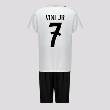 Imagem de Kit Real Madrid Dry Juvenil Branca 7 Vini Jr, 18 ANOS