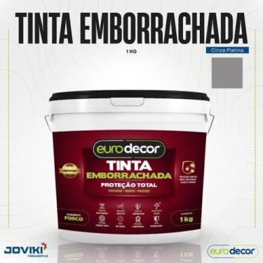 Imagem de Tinta Emborrachada 1Kg Cores Eurodecor Impermeabilizante, Cinza Platin