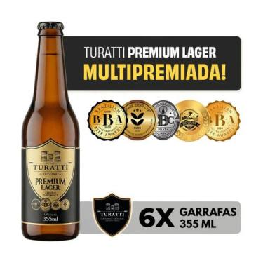 Imagem de Kit 6 Cervejas Turatti Premium Lager 355ml Puro Malte