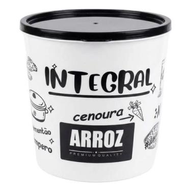 Imagem de Pote Mantimento Arroz Integral Tampa Hermética 21 cm 6 Litros - Uzy