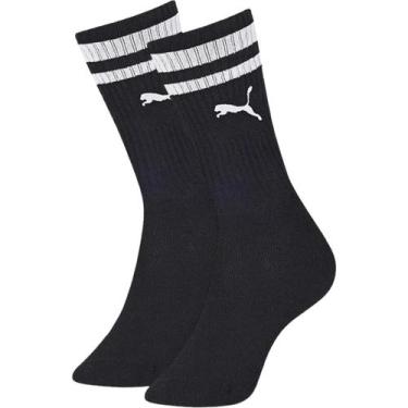 Imagem de Meia Esportiva Cano Longo Algodão Academia Fitness Puma, Preto, 39/43