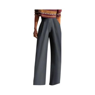 Imagem de Calças De Terno Femininas De Perna Larga Com Zíper, Moda Casual, Cor S