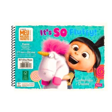 Imagem de Caderno Espiral Cartografia e Desenho Foroni Meu Malvado Favorito 48 Folhas Lisas Capa Flexível Formato 275X200MM