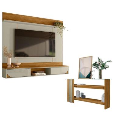 Imagem de Painel Para Tv Aura Com Aparador Frizz Cumaru Opala- Madetec