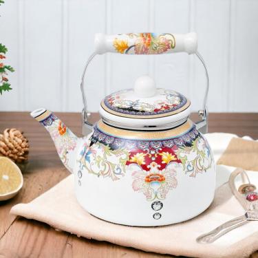 Imagem de Chaleira Vintage Charm Indiana Tpc para Chá e Café em Ferro Esmaltado com Cabo em Porce...