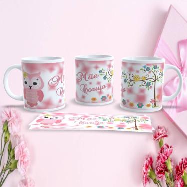 Imagem de Caneca de Porcelana 325ML Mães Estampa 34 Decorada Temática Dia das Mães Apta micro-ond...