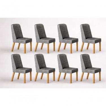 Imagem de Kit 8 Cadeiras Maciça De Jantar Estofada Iza- Arbo Design