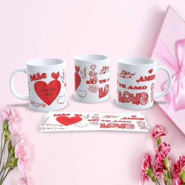 Imagem de Caneca de Porcelana 325ML Mães Estampa 85 Decorada para Dia das Mães Apta micro-ondas l...