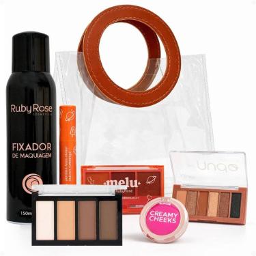 Imagem de Kit Maquiagem: Blush, Máscara, Paleta de Sobrancelhas, Paleta de Sombras, Contorno e Fixador