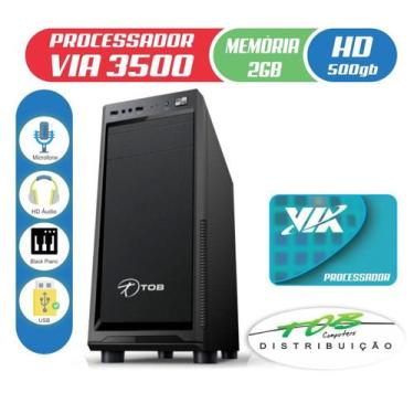 Imagem de Computador TOB Student VIA DC 3500 HD 500GB 2GB de Memória Gabinete Pr