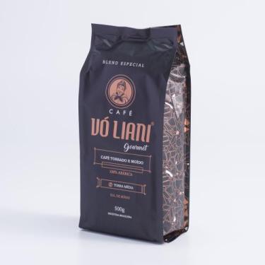 Imagem de Kit 4 Café Grao Torra Média Gourmet em Pó Vó Liani Torrado e Moído 2kg