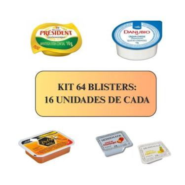 Imagem de Kit 64 Blister Manteiga Cream Cheese Mel Geleia 16 cada - Isis