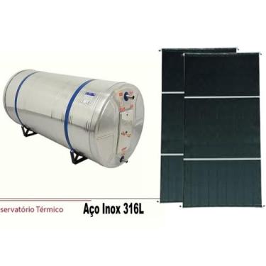 Imagem de Kit Aquecedor Solar Com Boiler 300 Litros Aço 316 Nível com 2 placas 1
