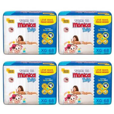 Imagem de Fralda Turma da Mônica Baby Giga Tamanho XG - 4 unidades - Pacotes com