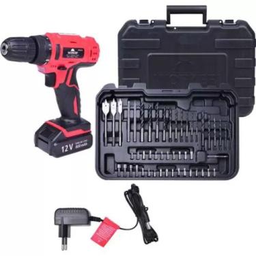 Imagem de Furadeira Parafusadeira a bateria Pfw012 12v Biv Worker Kit 50 peças, 