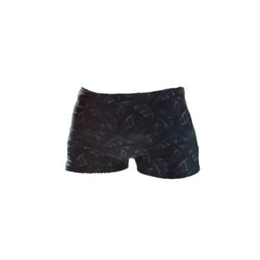 Imagem de Sunga Mash Estampada Mix de Folhas Masculina - Preto, Preto, P