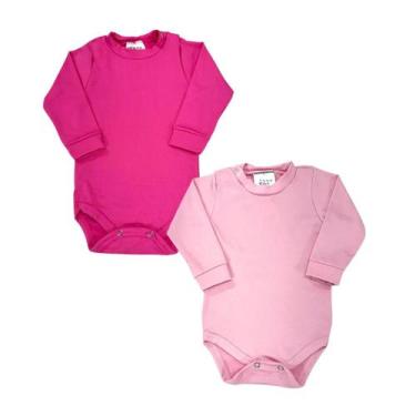 Imagem de Kit 2 Bodys Bodie Térmico Bebê Manga Longa Peluciado Baby - Fofotinhos