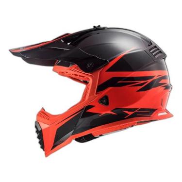Imagem de Capacete Motociclista Para Trilha Ls2 Mx437 Roar Vermelho, 58