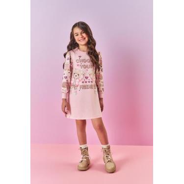 Imagem de Vestido Infantil Menina Ursinhos Rosa Mundo Cinti, Rosa, 14