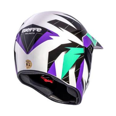 Imagem de Capacete Moto Bieffe 3 Sport Hills Masculino Feminino, Branco com Rubr