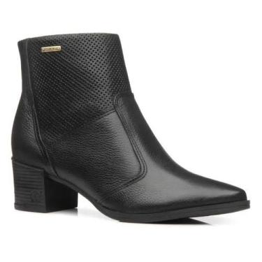 Imagem de Bota Pegada Cano Curto Bico Fino Couro 280502, 34, Preto