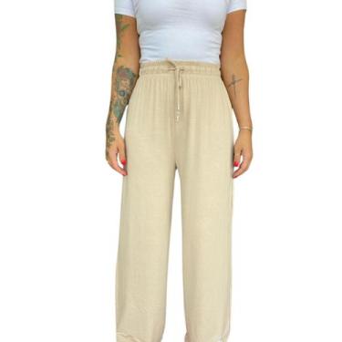 Imagem de Calca Wide Leg Malwee Em Moletinho Stretch De Viscose Esporte Feminina