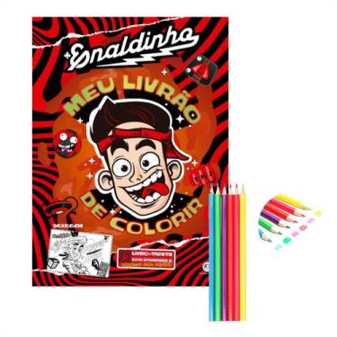 Imagem de Kit 1 Livro de Colorir Enaldinho 16Pág e 6 Lápis de Cor Neon