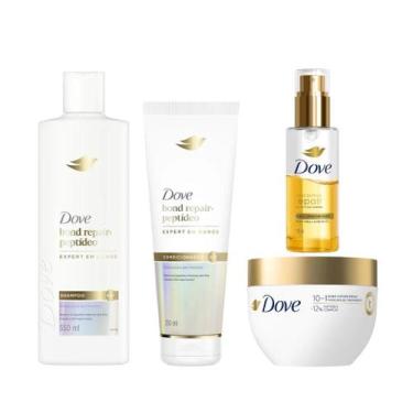 Imagem de Kit Dove Bond Repair - Shampoo 350ml + Cond 250ml + Máscara + Óleo Bif