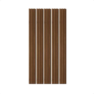 Imagem de Kit Cabeceira Painel Ripado Eva Autocolante Solteiro 1 Metro Cinamomo Interno Meu Rodapé