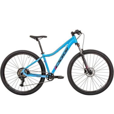Imagem de Bicicleta Float 5.0 Essa Mountain Bike Aro 29 Quadro Alumínio 8 Marchas Azul Rosa Preto Oggi Bikes