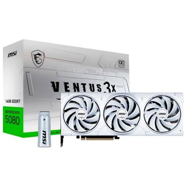 Imagem de Placa de Vídeo Ventus 3X Oc White Rtx5080 16gb Gddr7 para Games em 4k com Ray Tracing Msi