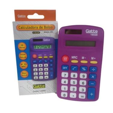Imagem de Calculadora de Bolso e Mesa Solar + Pilha AA 08 Dígitos - Gatte - BRW,