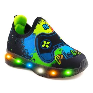 Imagem de Tênis Menino Infantil Happy Led Confortável Novopé, 21