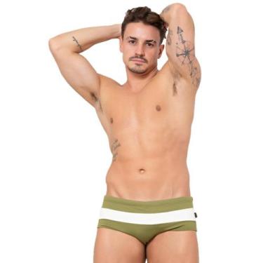 Imagem de Sunga Clássica Verde Pistache com Off White JWilas Beachwear, P